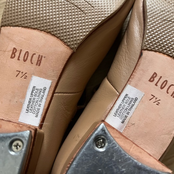 Bloch Tap-on cream tan Mary Jane Buckle leather Adult Tap shoes Techno Dance 7.5 - Picture 7 of 13